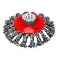 Щетка для УШМ, 100 мм, М14, "тарелка", крученая проволока 0.5 мм Matrix по ценам производителя в Екатеринбурге с доставкой по всей России