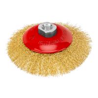 Щетка для УШМ, 125 мм, М14, "тарелка", латунированная витая проволока Matrix по ценам производителя в Екатеринбурге с доставкой по всей России