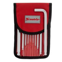 Набор ключей имбусовых HEX, 1.5-12 мм, CrV, 10 шт, удлиненных, шарообразный наконечник, с сатинированным покрытием, чехол Matrix по ценам производителя в Екатеринбурге с доставкой по всей России
