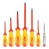 Набор диэлектрических отверток 7 шт, до 1000 В, пробник электрический до 250 В, двухкомпонентные рукоятки Matrix Professional по ценам производителя в Екатеринбурге с доставкой по всей России