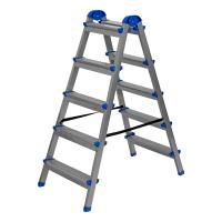 Стремянка двухсторонняя 5 ступеней, сталь профиль, стальные ступени, Сибртех по ценам производителя в Екатеринбурге с доставкой по всей России