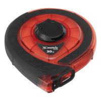 Рулетка геодезическая 30 м х 15 мм, закрытый корпус, фибергласовая лента, двусторонняя шкала, Pro Matrix