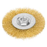 Щетка для УШМ, 100 мм, М14, плоская, латунированная витая проволока Matrix по ценам производителя в Екатеринбурге с доставкой по всей России