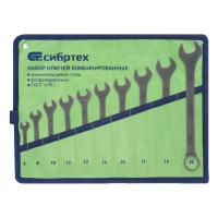 Набор ключей комбинированных, 6 - 22 мм, 10 шт., CrV, фосфатированные Сибртех по ценам производителя в Екатеринбурге с доставкой по всей России