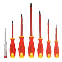 Набор отверток диэлектрических до 1000 В, 7 шт, тестер, CrV, двухкомпонентные рукоятки Сибртех по ценам производителя в Екатеринбурге с доставкой по всей России