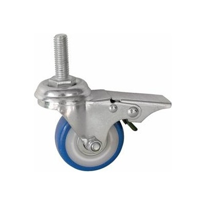 Колесо аппаратное поворотное SCtvb 92 75 мм с болтом и тормозом (синяя резина) по ценам производителя в Екатеринбурге с доставкой по всей России