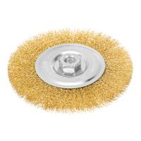 Щетка для УШМ, 150 мм, М14, плоская, латунированная витая проволока Matrix по ценам производителя в Екатеринбурге с доставкой по всей России