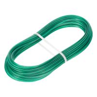 Трос металлополимерный зеленый ПР-2.5, толщина 2.5 мм, моток 20 метров Сибртех