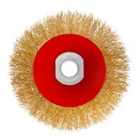 Щетка для УШМ, 100 мм, М14, "тарелка", латунированная витая проволока Matrix по ценам производителя в Екатеринбурге с доставкой по всей России