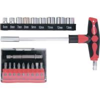 Отвертка с Т-образной эргономичной ручкой, набором бит и насадок, 20 шт, CrV Matrix по ценам производителя в Екатеринбурге с доставкой по всей России