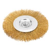 Щетка для УШМ, 125 мм, М14, плоская, латунированная витая проволока Matrix по ценам производителя в Екатеринбурге с доставкой по всей России