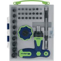 Отвертка Т-образная и трещотка, реверсивные с набором бит, торцевых головок, 34 предмета, CrV Сибртех по ценам производителя в Екатеринбурге с доставкой по всей России