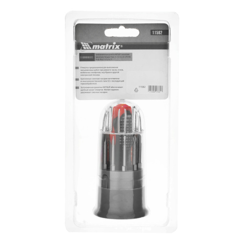 Отвертка для точных работ Fusion с насадками, 11 предметов, в пластиковом пенале, трехкомпонентная рукоятка Matrix по ценам производителя в Екатеринбурге с доставкой по всей России