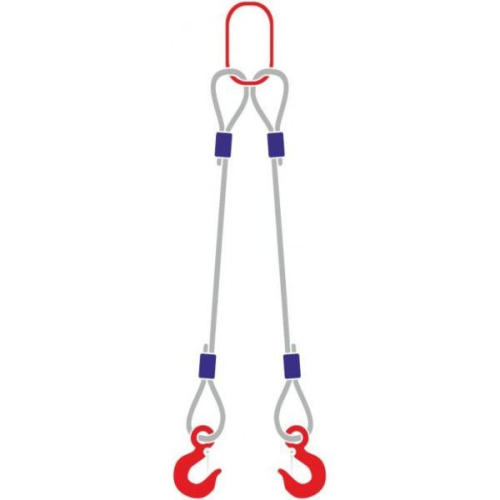 Строп канатный 2СК,  с 2 крюками 16Т x 5М по ценам производителя в Екатеринбурге с доставкой по всей России