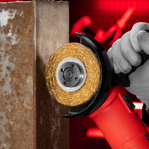 Щетка для УШМ, 100 мм, посадка 22.2 мм, плоская, латунированная витая проволока Matrix по ценам производителя в Екатеринбурге с доставкой по всей России