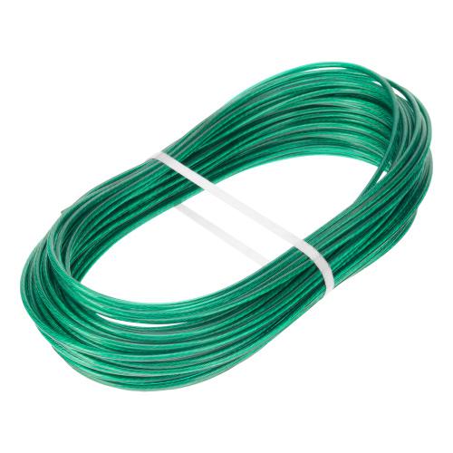 Трос металлополимерный зеленый ПР-3.0, толщина 3.0 мм, моток 20 метров Сибртех по ценам производителя в Екатеринбурге с доставкой по всей России
