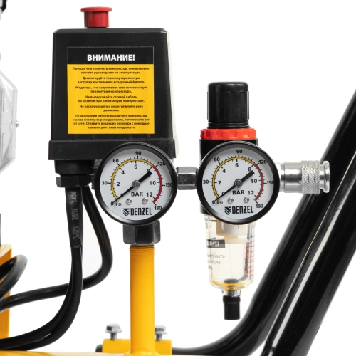 Компрессор безмасляный, малошумный DLS 1800/100,1800 Вт, 3x600, 100 л, 345 л/мин Denzel по ценам производителя в Екатеринбурге с доставкой по всей России