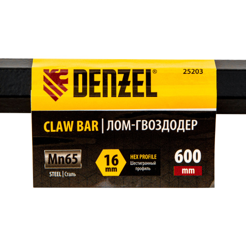 Лом-гвоздодер, 600 мм, шестигранный 16 мм, окрашенный, сталь 65 Denzel по ценам производителя в Екатеринбурге с доставкой по всей России