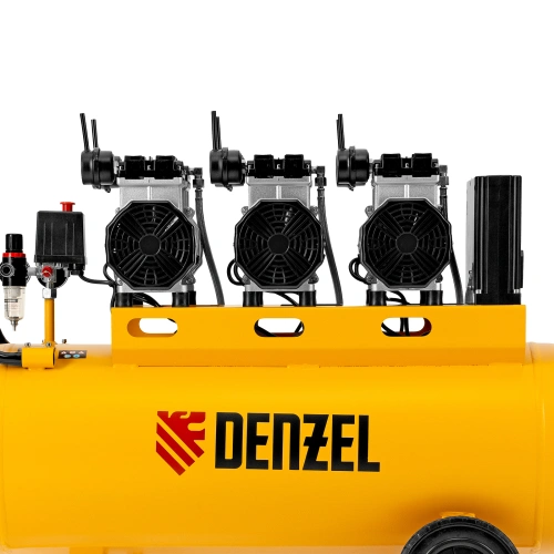 Компрессор безмасляный, малошумный DLS 3300/100, 3300 Вт,3x1100, 100 л, 570 л/мин ,блок управления Denzel по ценам производителя в Екатеринбурге с доставкой по всей России