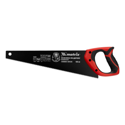 Ножовка по дереву, 400 мм, 7-8 TPI, зуб-3D, каленый зуб, тефлоновое покрытие полотна, двухкомпонентная рукоятка Matrix по ценам производителя в Екатеринбурге с доставкой по всей России