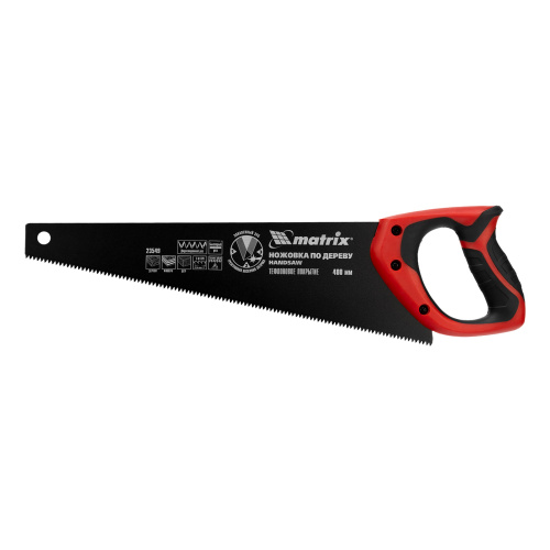 Ножовка по дереву, 400 мм, 7-8 TPI, зуб-3D, каленый зуб, тефлоновое покрытие полотна, двухкомпонентная рукоятка Matrix по ценам производителя в Екатеринбурге с доставкой по всей России