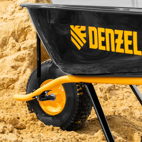 Тачка строительная, усиленная, объем 130 л, 230 кг, колесо 15х6.00-6 Denzel по ценам производителя в Екатеринбурге с доставкой по всей России