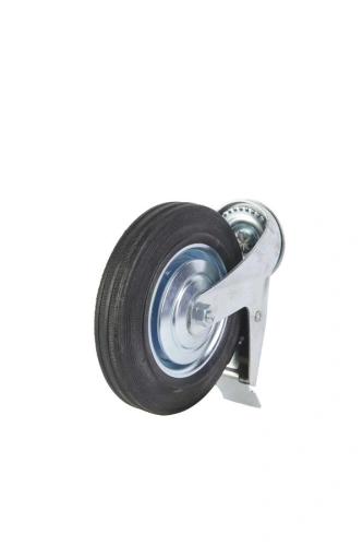 Колесо поворотное SCtB 80 200 мм резина с болтом и тормозом (F) по ценам производителя в Екатеринбурге с доставкой по всей России