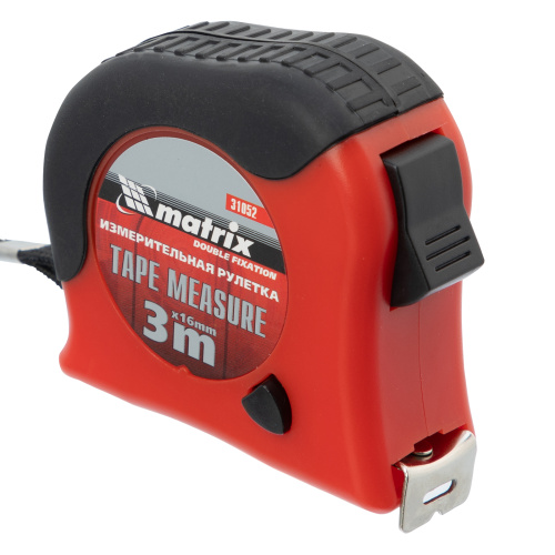Рулетка Double fixation,3 м х 16 мм,обрезиненный корпус,двойная плавная фиксация Matrix по ценам производителя в Екатеринбурге с доставкой по всей России