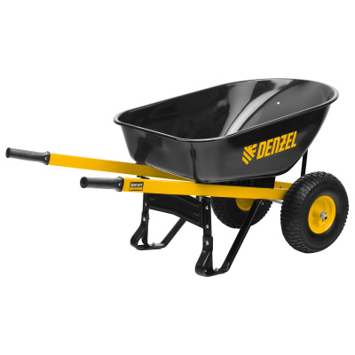 Тачка строительная, усиленная, объем 140 л, 250 кг, двухколесная, колесо 15х6.00-6 Denzel по ценам производителя в Екатеринбурге с доставкой по всей России