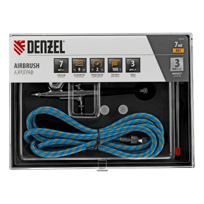 Аэрограф с верхним бачком AB1, 0.2/0.3/0.5 мм, 7 мл, 9 л/мин Denzel по ценам производителя в Екатеринбурге с доставкой по всей России