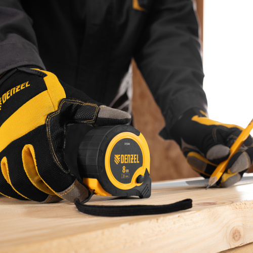 Рулетка 8м х 25мм, двухкомп. корпус, кнопка-пауза Denzel по ценам производителя в Екатеринбурге с доставкой по всей России