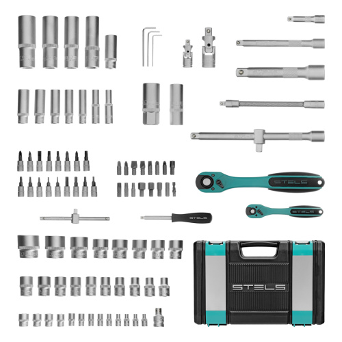 Набор инструментов 1/2", 1/4", CrV, 12 гранные головки, пластиковый кейс, 94 предмета Stels по ценам производителя в Екатеринбурге с доставкой по всей России