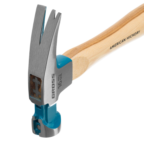 Молоток-гвоздодер, 450 г, угол 75, магнит, обрезиненная рукоятка American hickory GROSS по ценам производителя в Екатеринбурге с доставкой по всей России