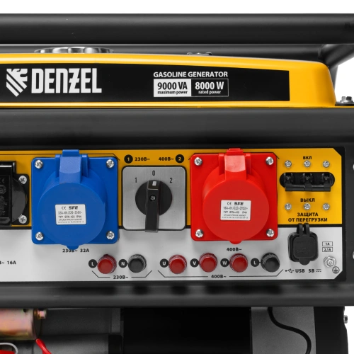 Генератор бензиновый PS 90 ED-3, 9.0 кВт, переключение режима 230 В/400 В, 25 л, электростартер Denzel по ценам производителя в Екатеринбурге с доставкой по всей России