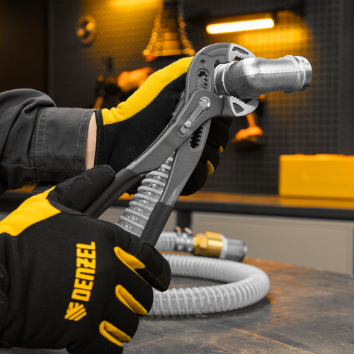 Клещи переставные, кнопочный механизм, обливные рукоятки, 300 мм Denzel по ценам производителя в Екатеринбурге с доставкой по всей России