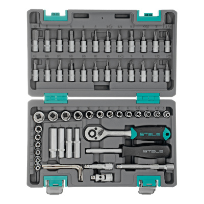 Набор инструментов, 1/4", CrV, пластиковый кейс 57 предметов Stels по ценам производителя в Екатеринбурге с доставкой по всей России