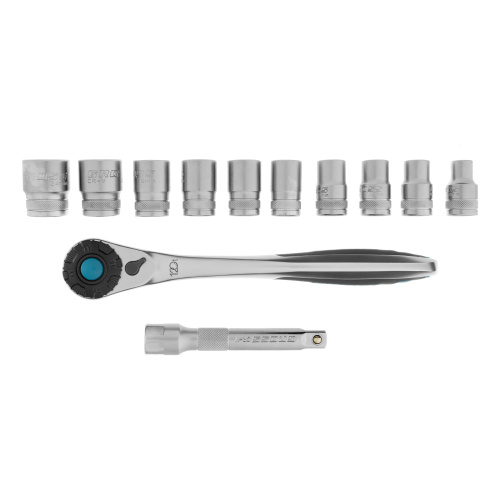 Набор торцевых головок, трещотка 120 зубьев, 1/2", CrV, 12 предметов Gross по ценам производителя в Екатеринбурге с доставкой по всей России