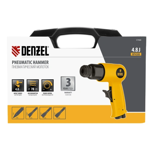 Пневматический молоток НР4500 + набор насадок, 113 л/мин, 4500 уд/мин Denzel по ценам производителя в Екатеринбурге с доставкой по всей России