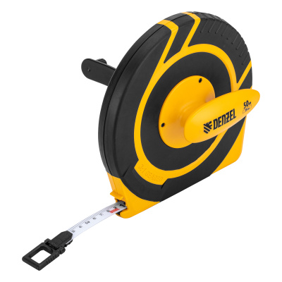 Рулетка геодезическая 50 м х 15 мм, закрытый корпус, фиберглассовая лента Denzel по ценам производителя в Екатеринбурге с доставкой по всей России