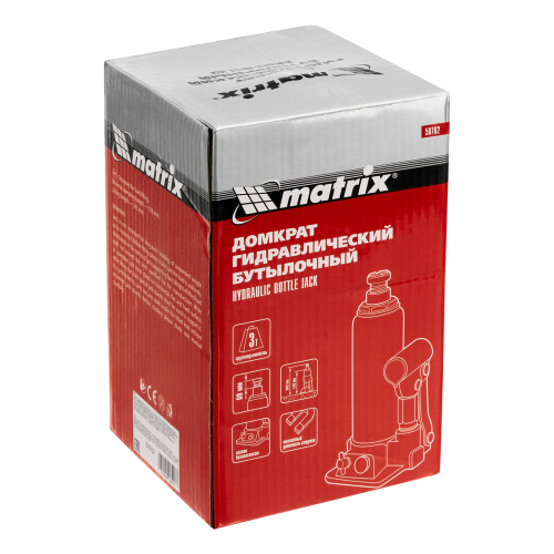 Домкрат гидравлический бутылочный, 3 т, h подъема 178-343 мм Matrix по ценам производителя в Екатеринбурге с доставкой по всей России