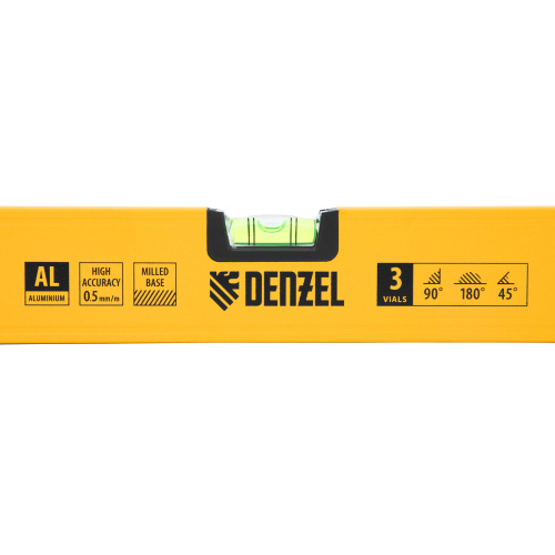 Уровень алюминиевый, магнит, фрезерованный, 3 глазка (1 зеркал.) 0,5 мм/м, 1000 мм Denzel по ценам производителя в Екатеринбурге с доставкой по всей России