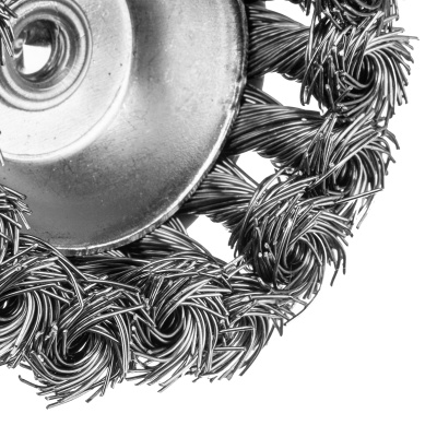 Щетка для дрели, 65 мм, Чашка, со шпилькой, нержавеющая крученая проволока Denzel по ценам производителя в Екатеринбурге с доставкой по всей России