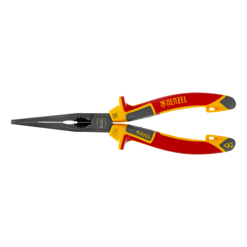 Длинногубцы прямые, диэлектрические рукоятки до 1000 В, трехкомпонентные рукоятки, 205мм Denzel по ценам производителя в Екатеринбурге с доставкой по всей России