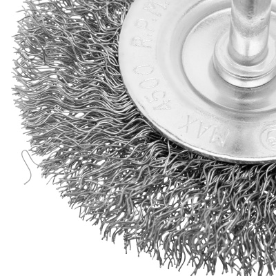 Щетка для дрели, 75 мм, плоская со шпилькой, витая проволока Сибртех по ценам производителя в Екатеринбурге с доставкой по всей России