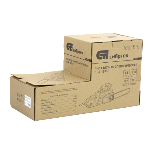 Пила цепная электрическая ПЦЭ-1800П с поперечным двигателем, 1.8 кВт, 14'' (35 см) Сибртех по ценам производителя в Екатеринбурге с доставкой по всей России