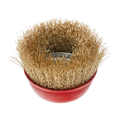 Щетка для УШМ, 75 мм, М14, "чашка", латунированная витая проволока Matrix по ценам производителя в Екатеринбурге с доставкой по всей России