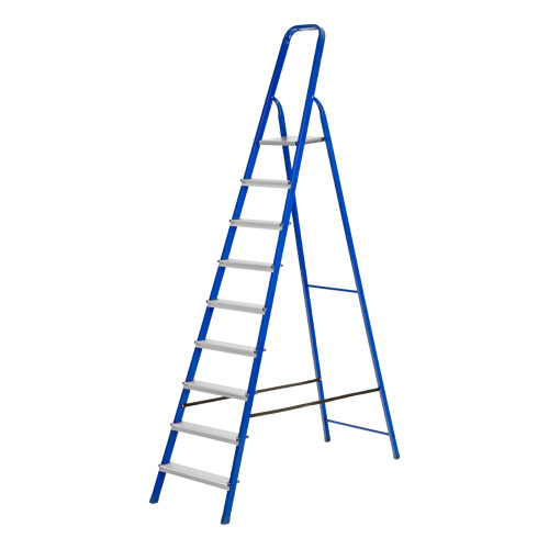 Стремянка, 9 ступеней, стальной профиль, алюминиевые ступени Сибртех по ценам производителя в Екатеринбурге с доставкой по всей России