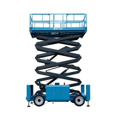 Подъемник самоходный дизельный ножничный с выдвижными платформами SKYER DPL1568 по ценам производителя в Екатеринбурге с доставкой по всей России