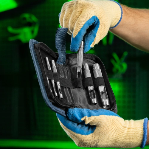 Набор пробойников для кожи 3 4 6 8 10 12.5 мм, 6 шт, чехол Сибртех по ценам производителя в Екатеринбурге с доставкой по всей России