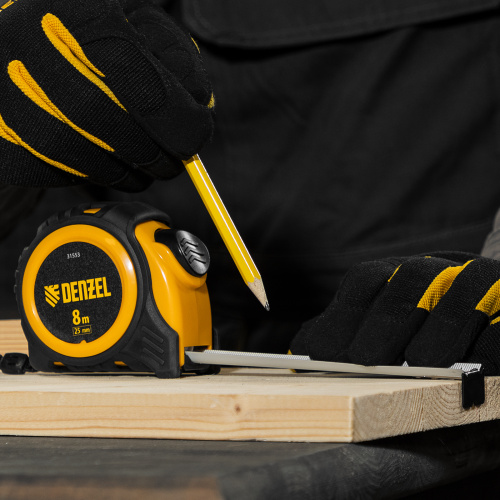 Рулетка 8м х 25мм, обрезиненный корпус, автоматическая фиксация Denzel по ценам производителя в Екатеринбурге с доставкой по всей России
